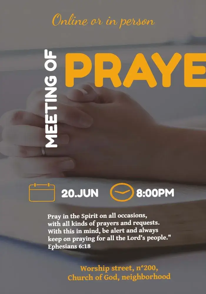 Invitation Prayer Meeting Black Church – Baptism theme modern, minimalist, elegant, religious, clean