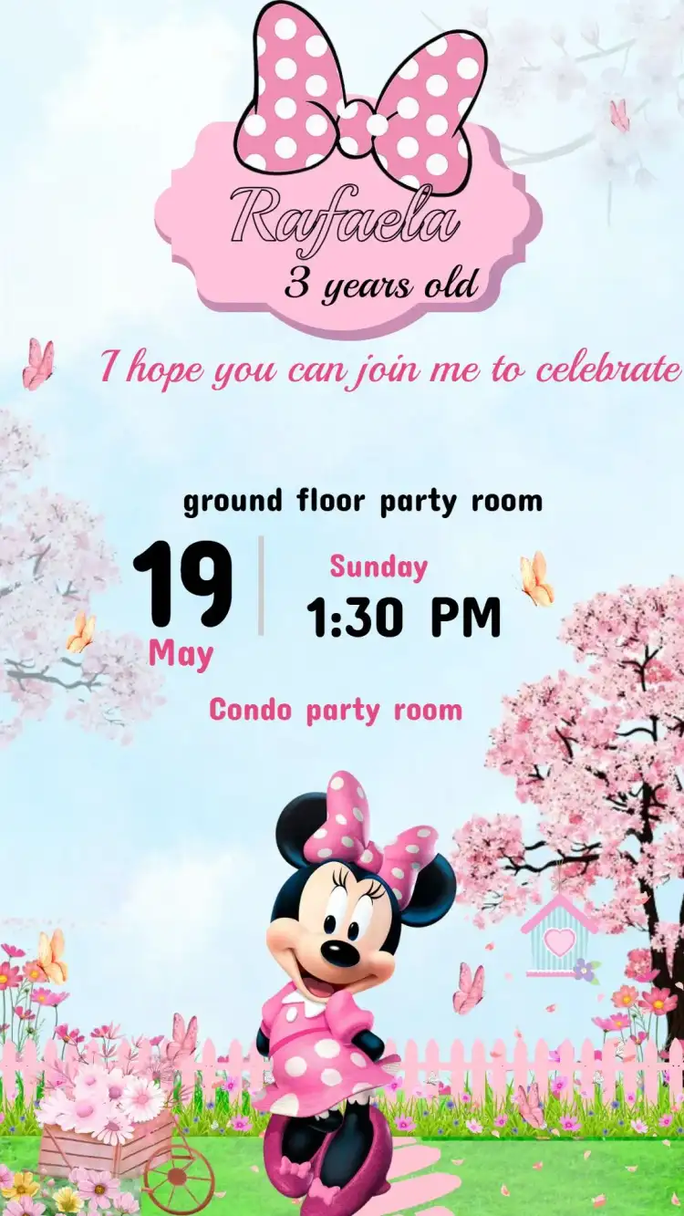 Minnie Birthday Invitation