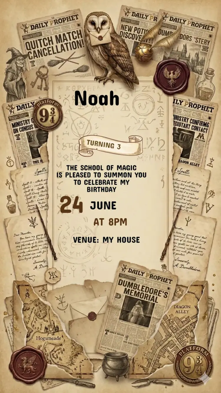 Harry Potter Birthday Invitation