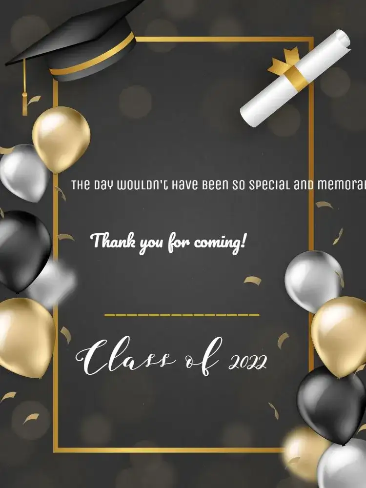 Elegant Graduation Party Thank You Card