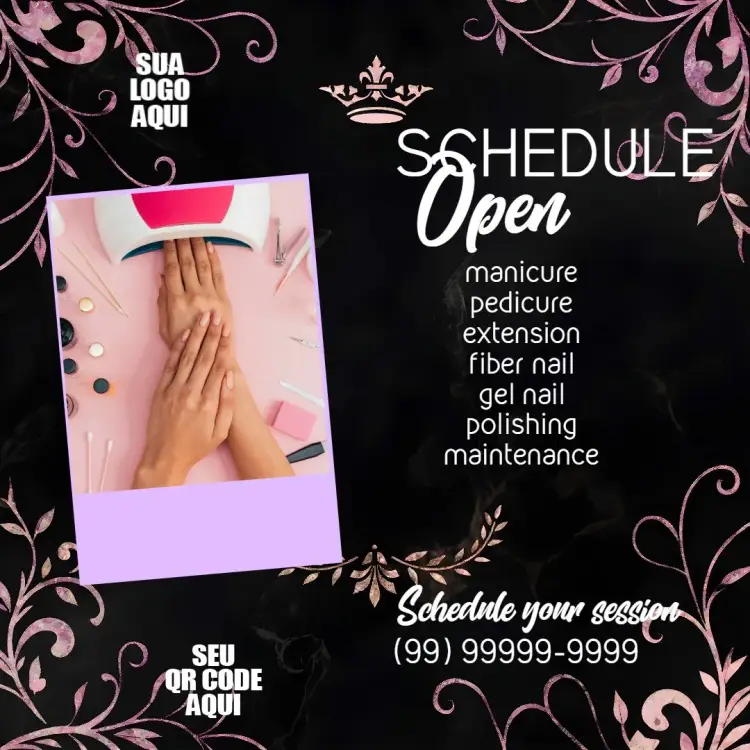 Black Manicure And Pedicure Post invitation