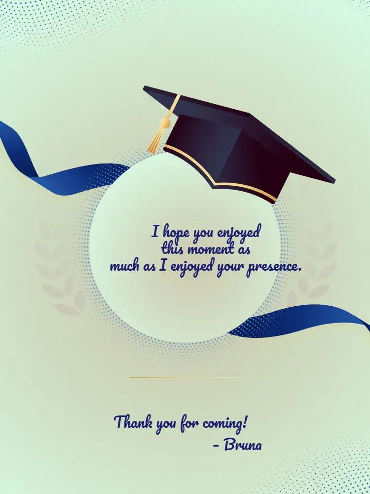Invitation Thank You Card Graduation Attendance Clear Gratitude – Card theme elegant, youthful, clear, green, modern, academic