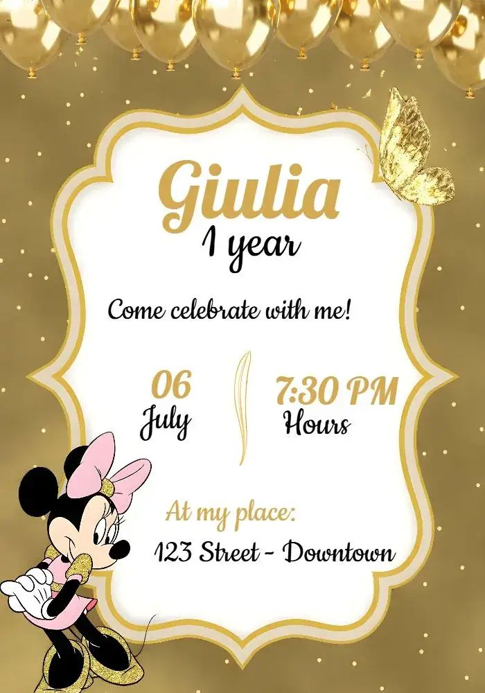 Minnie Mouse Party invitation