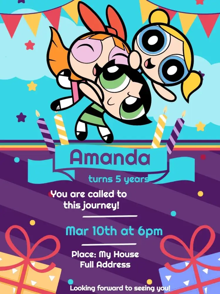 Powerpuff Girls Party invitation