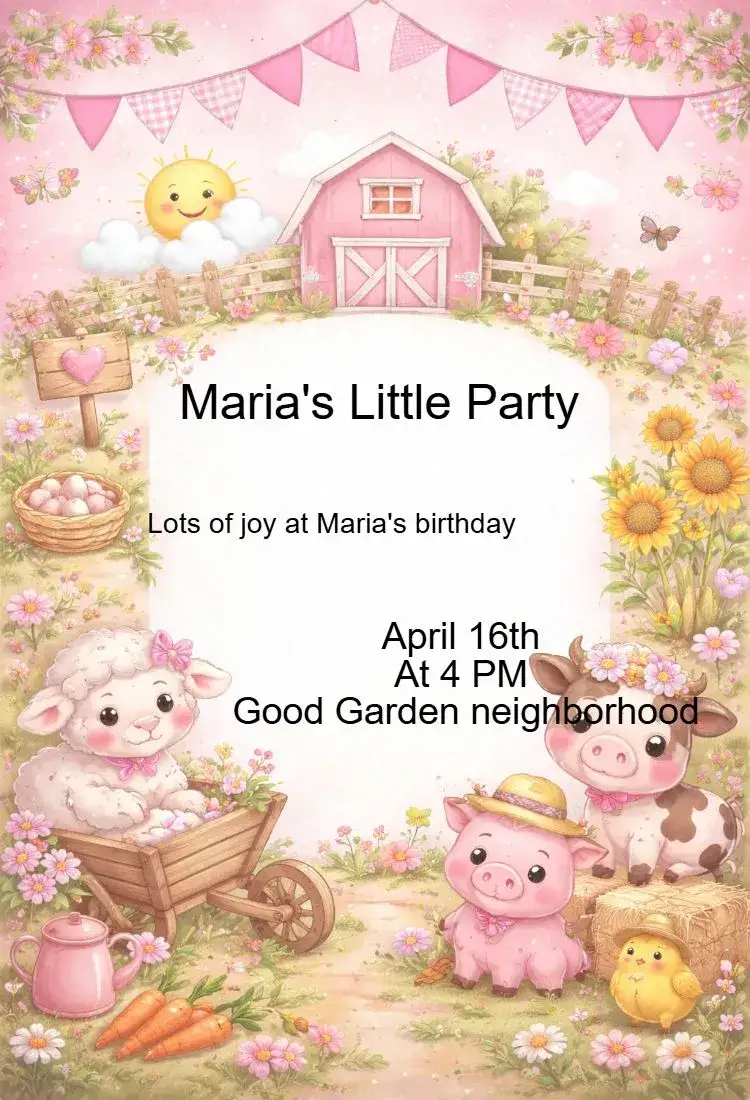 Invitation Fazedinha – Kids' Birthday Party theme colorful, playful, fun, themed, cheerful, inspired by childhood