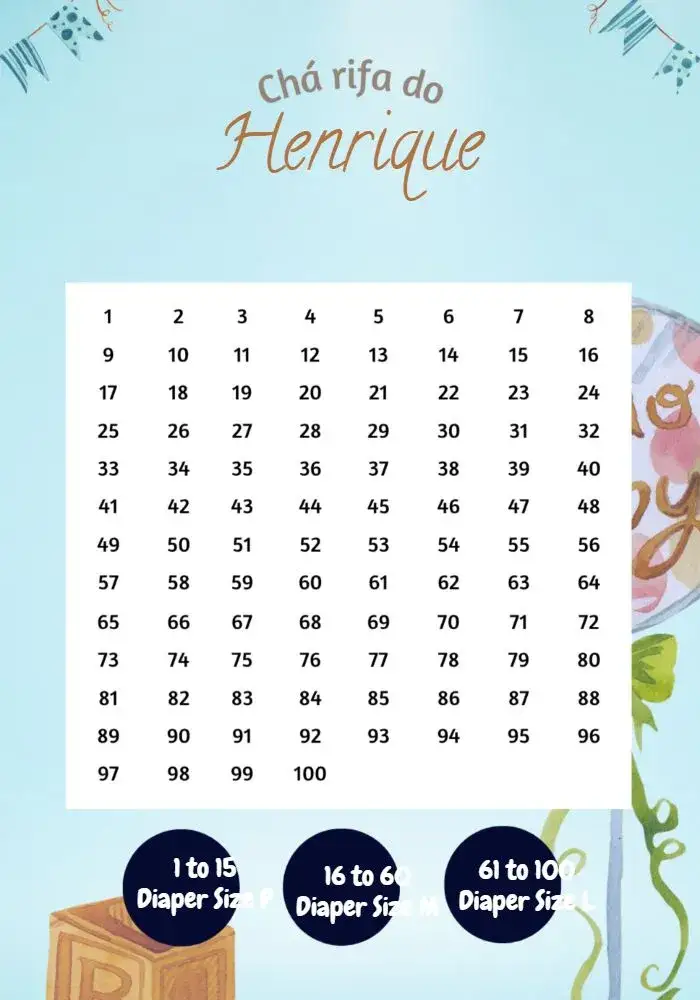 Invitation Blue Children's Raffle Tea – Kids' Birthday Party theme blue, gray, fun, playful, modern, childlike