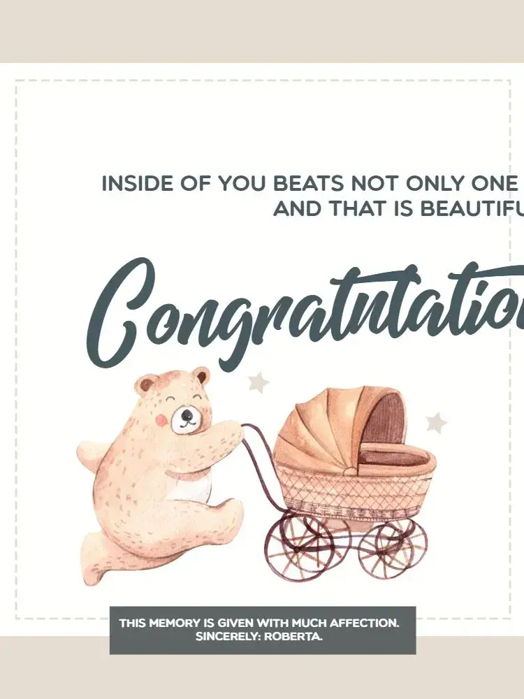 Card To Accompany Baby Shower Gift Bear invitation