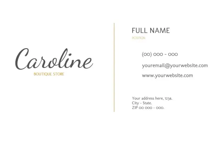 Customized Boutique Back Card invitation