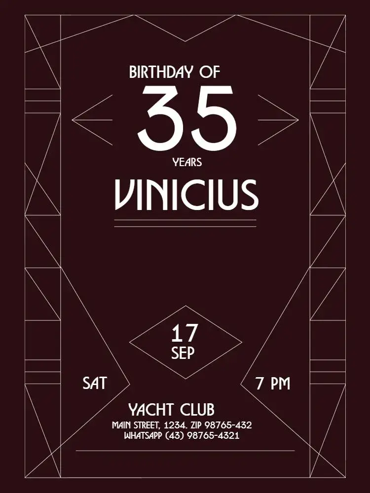 Dark Modern Male Adult Party invitation