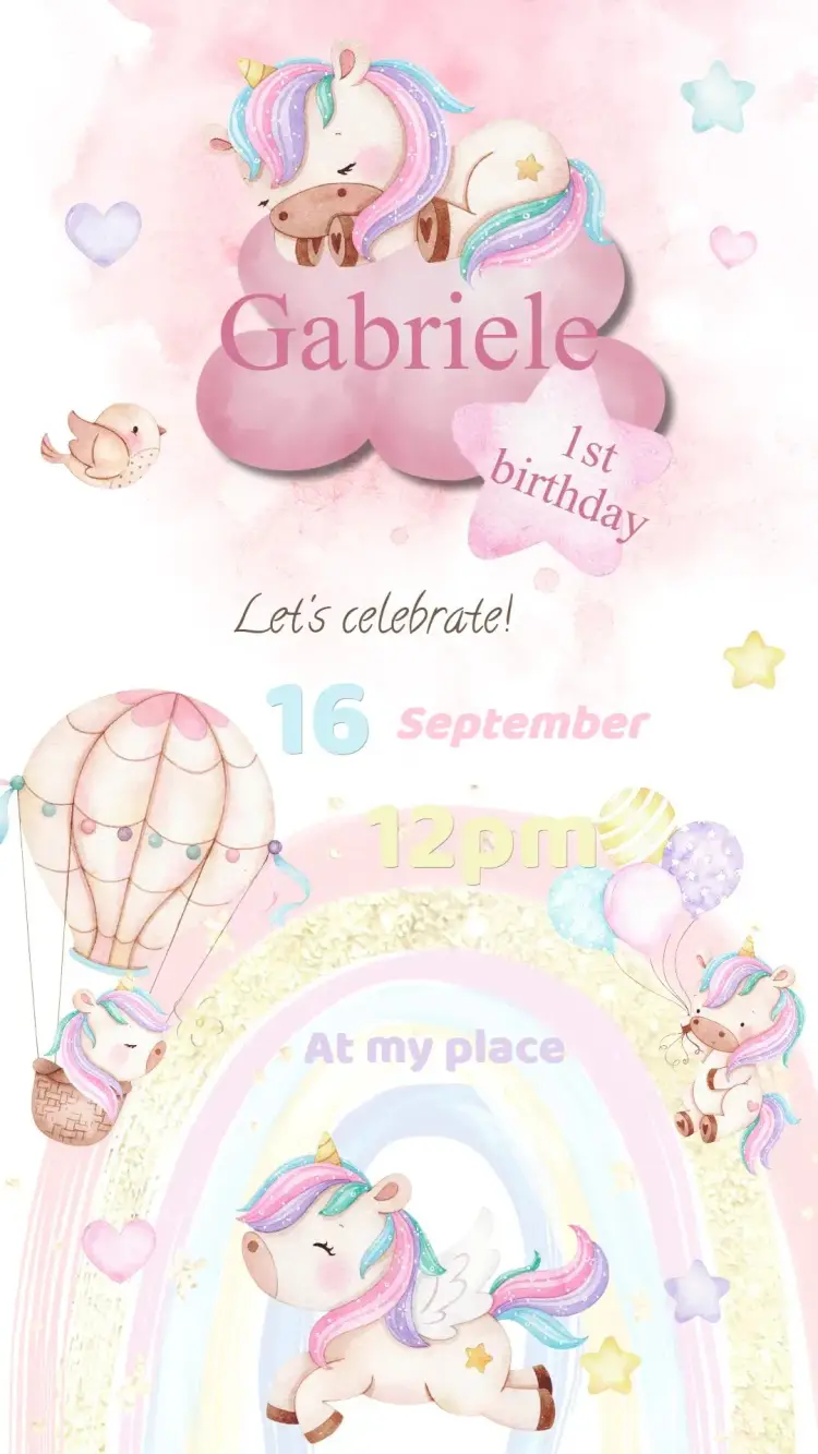 Unicorn Birthday Invitation