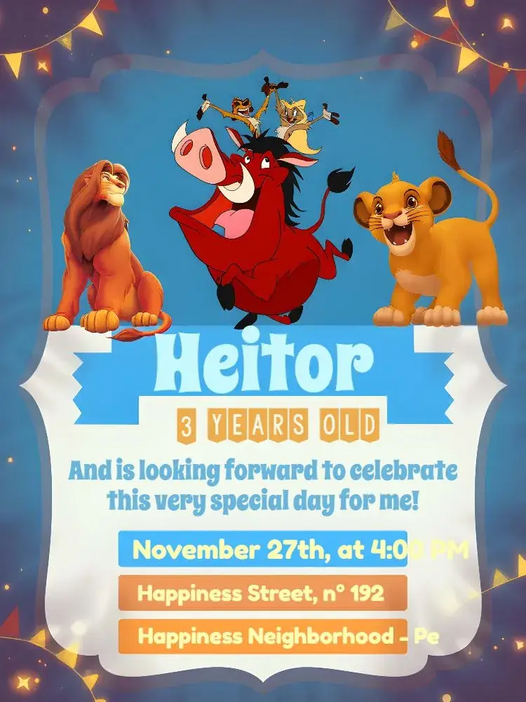 White Lion King invitation