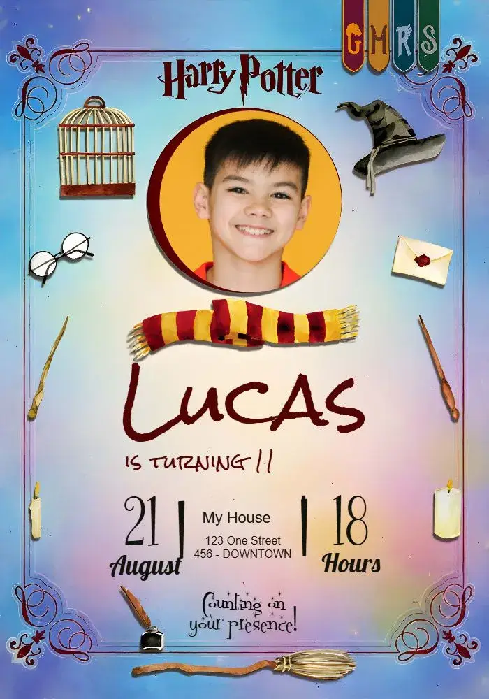 Harry Potter With Boy Photo invitation
