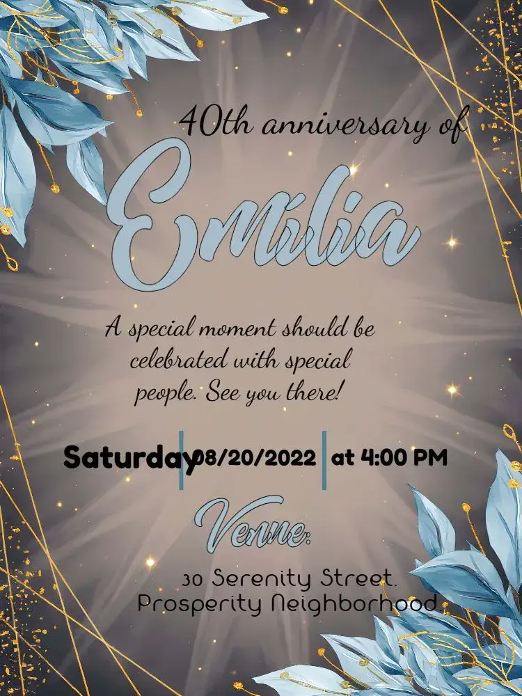 Invite Floral 30 editable and customizable