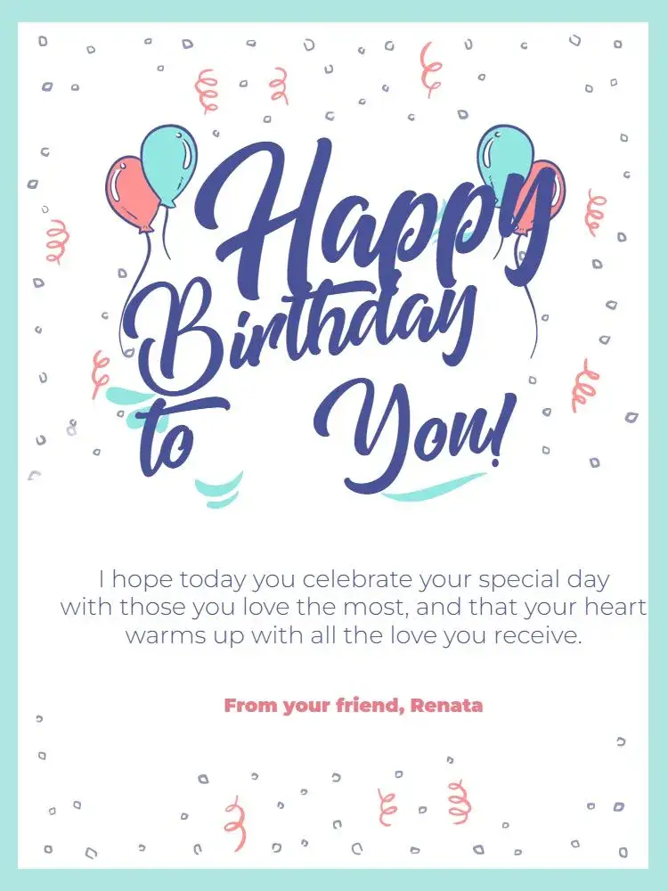 Card With Congratulations Message/Happy Blue Balloon invitation