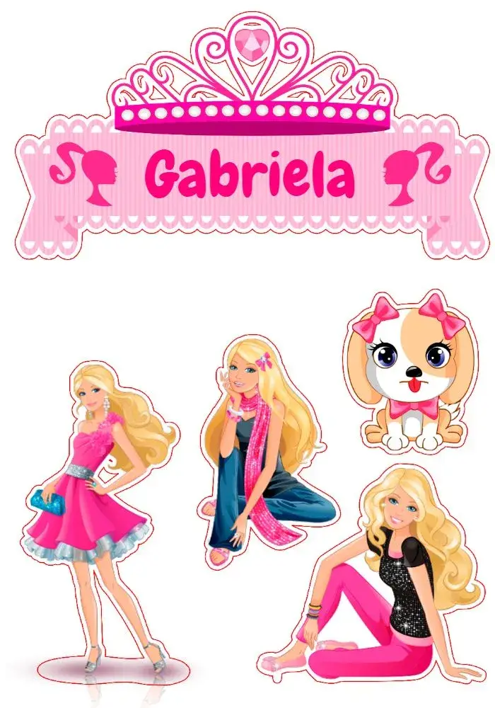 Barbie Cake Topper Print invitation