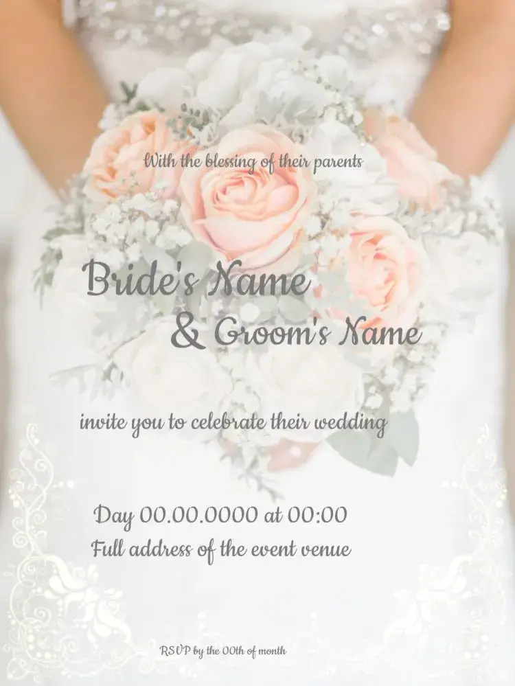 Bride's White Bouquet Wedding invitation