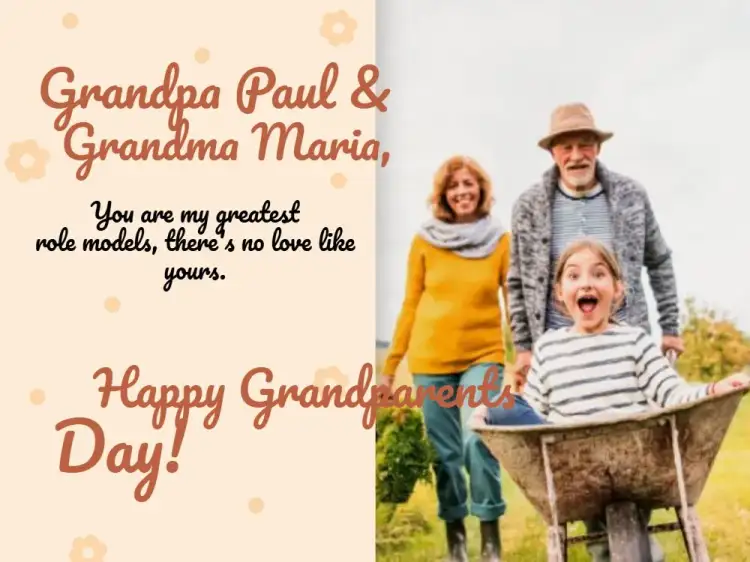 Invitation Grandparents Day Card With Peach Photo – Commemorative Dates theme peachy, floral, modern, cozy, colorful, delicate