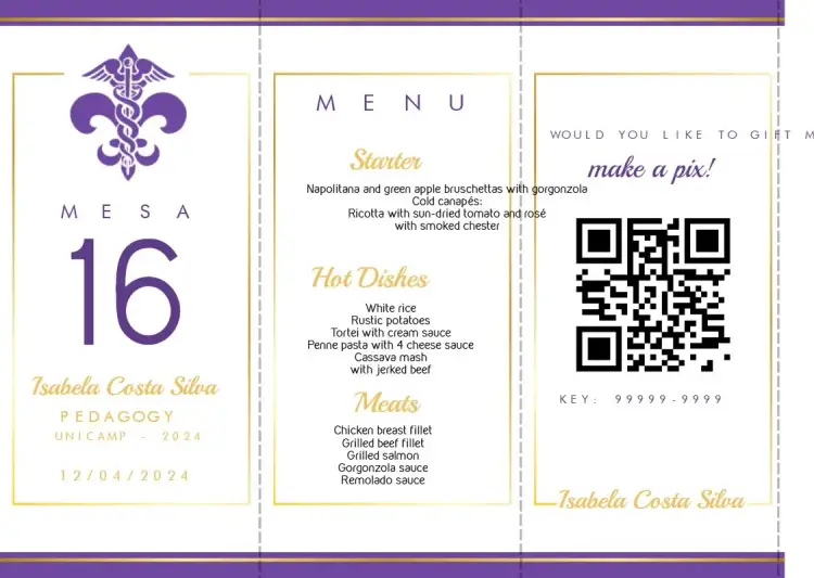 Menu Triangle Graduation Pedagogy Table invitation