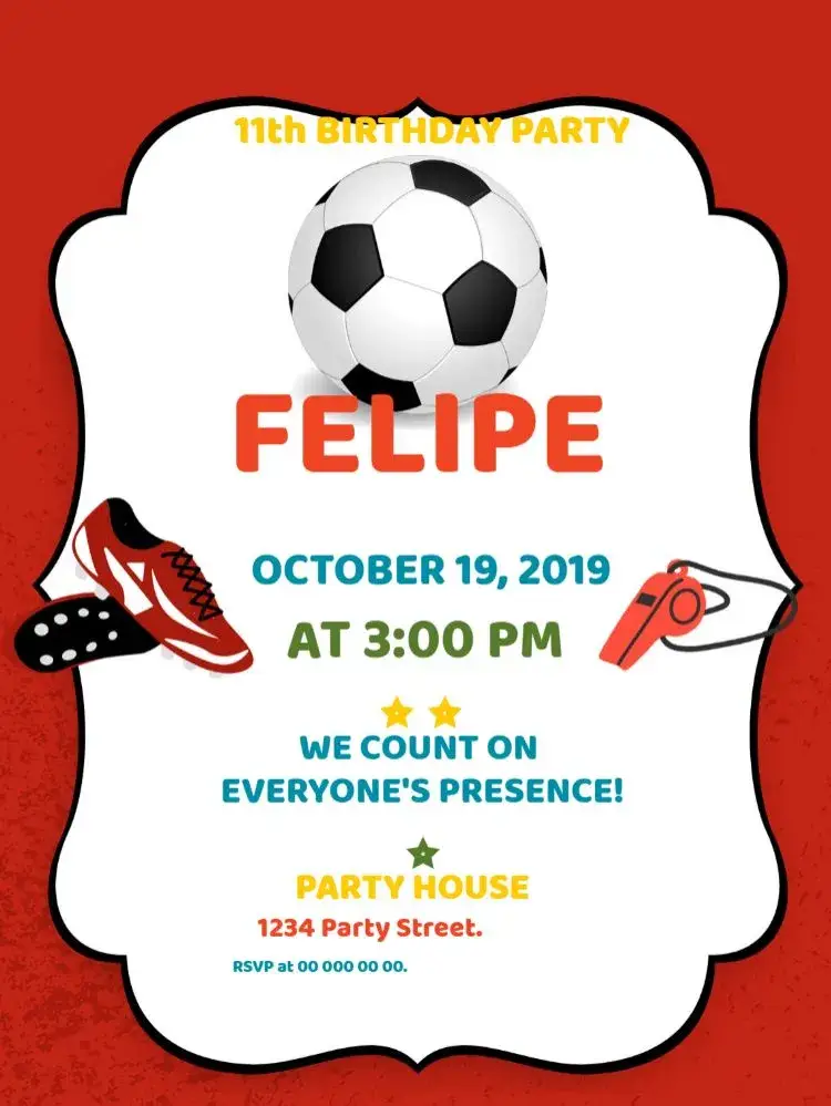 Soccer Ball Grass invitation