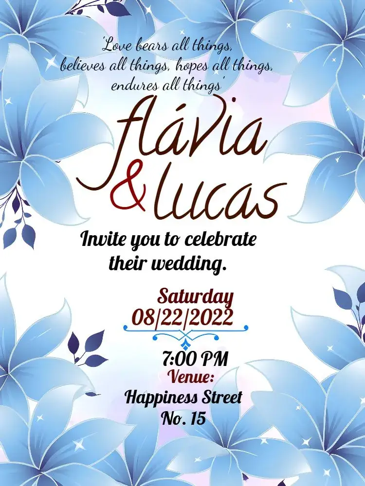 Digital Floral Wedding invitation