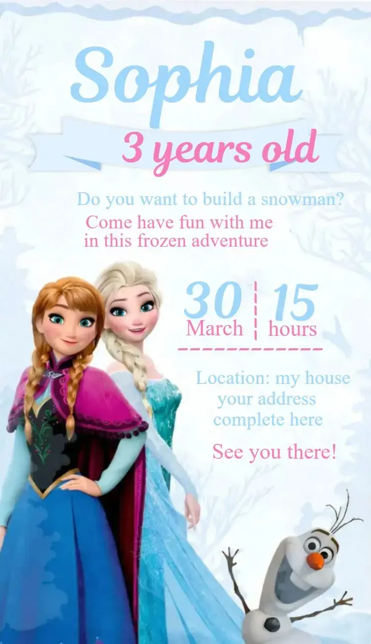 Invite Frozen 13 editable and customizable