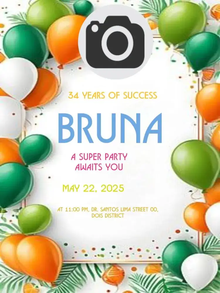 Invitation With RSVP To Edit Online – Kids' Birthday Party theme colorful, festive, playful, balloons, fun, childlike