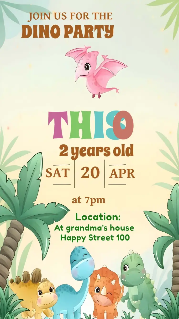 Dino Baby Infantil invitation