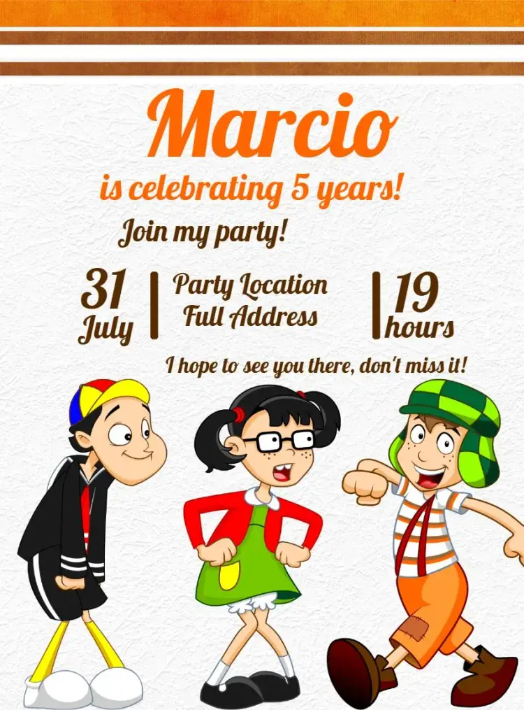 Turma Do Chaves Kiko invitation