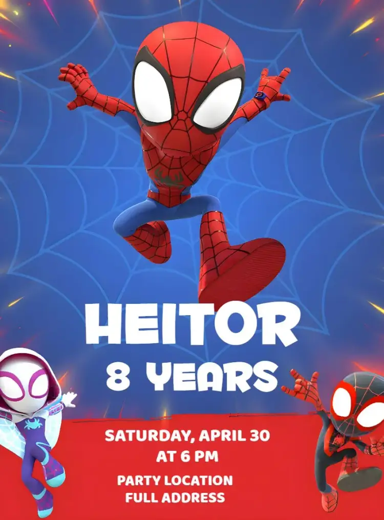 Spidey Spider-Man Spectacular invitation