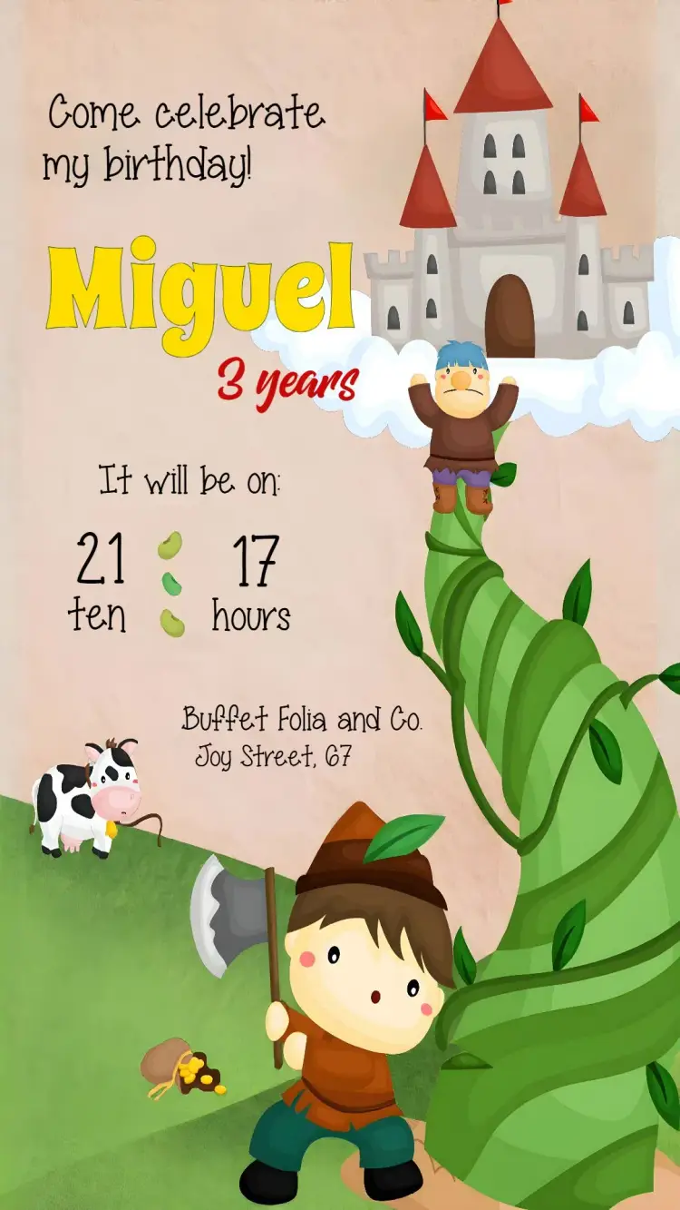João And The Beanstalk Tale invitation