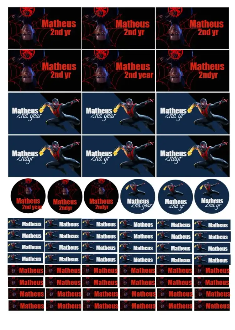 Invitation Spider-Man School Label Into the Spider-Verse Miles Morales Tag – Most searched for theme modern, colorful, childish, themed, dynamic
