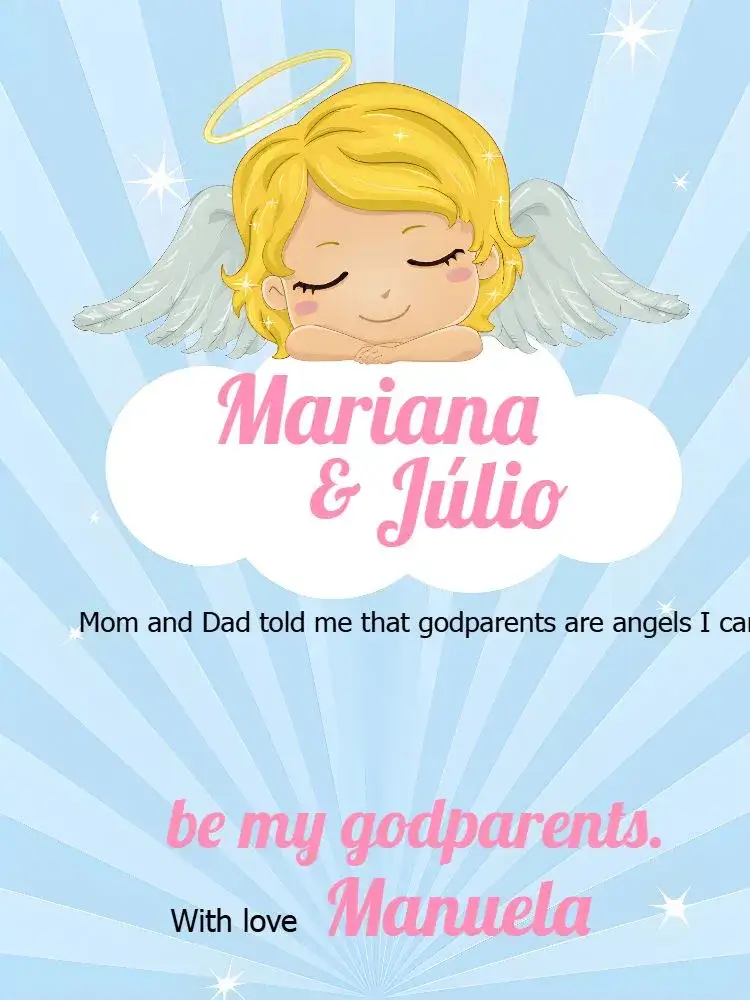 Invitation Godparents Baptism Religion – Baptism theme delicate, childlike, religious, pastel, little angels, flowers