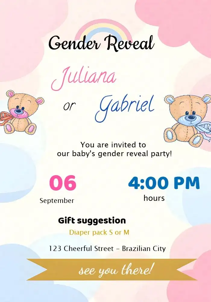Black Teddy Bear Gender Reveal