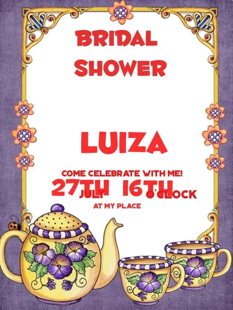 Invitation Customized Kitchen Teapot Bridal Shower – Raffle Tea theme vintage, modern, rustic, floral, minimalist