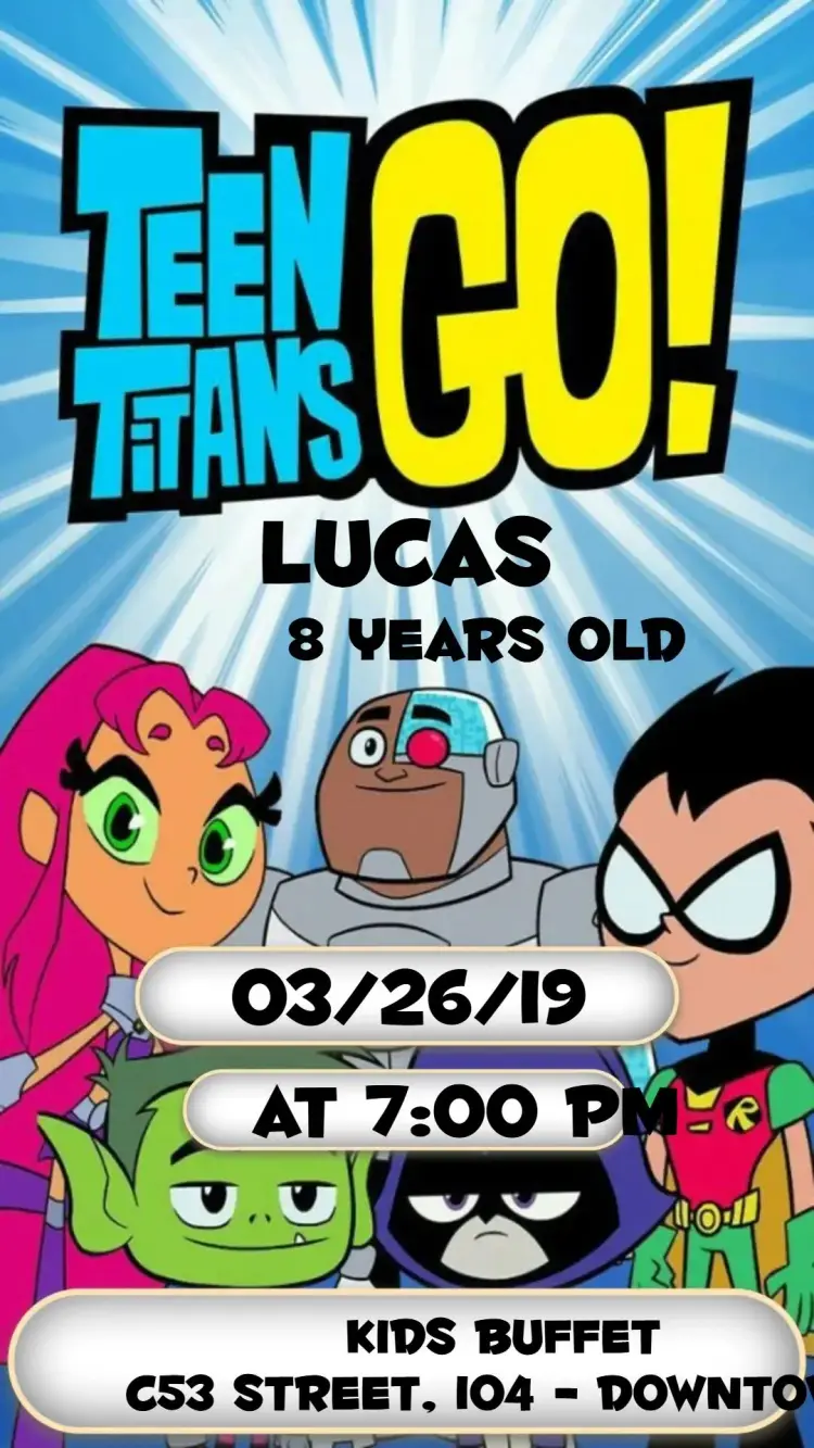 Titans Go invitation