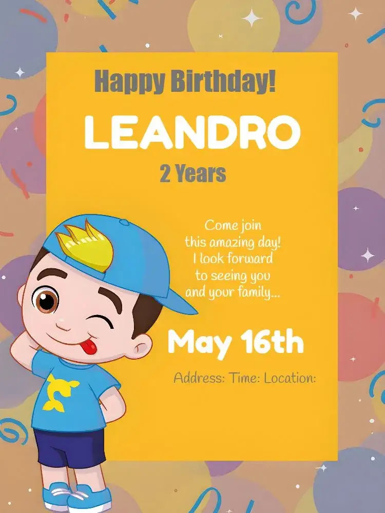 Invitation Luccas Neto Toon – Kids' Birthday Party theme colorful, fun, childish, themed, lively
