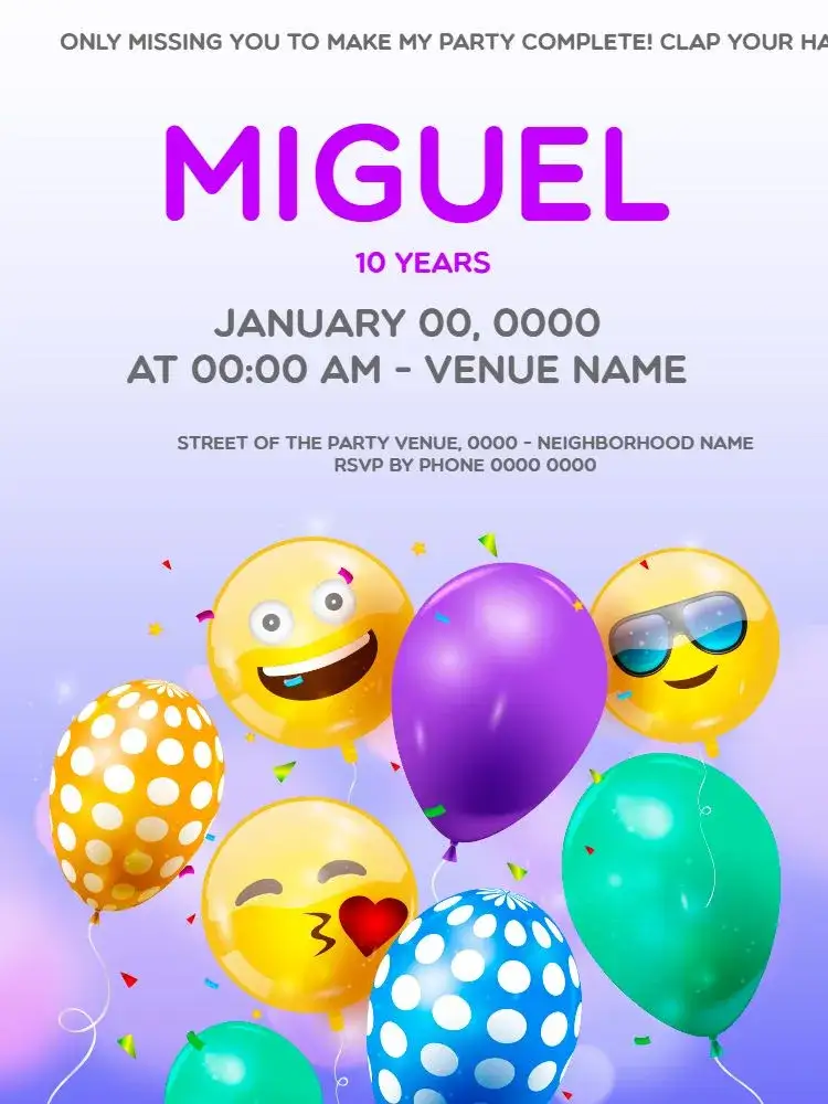 Invitation Confetti – Kids' Birthday Party theme colorful, cheerful, festive, childlike, fun, playful