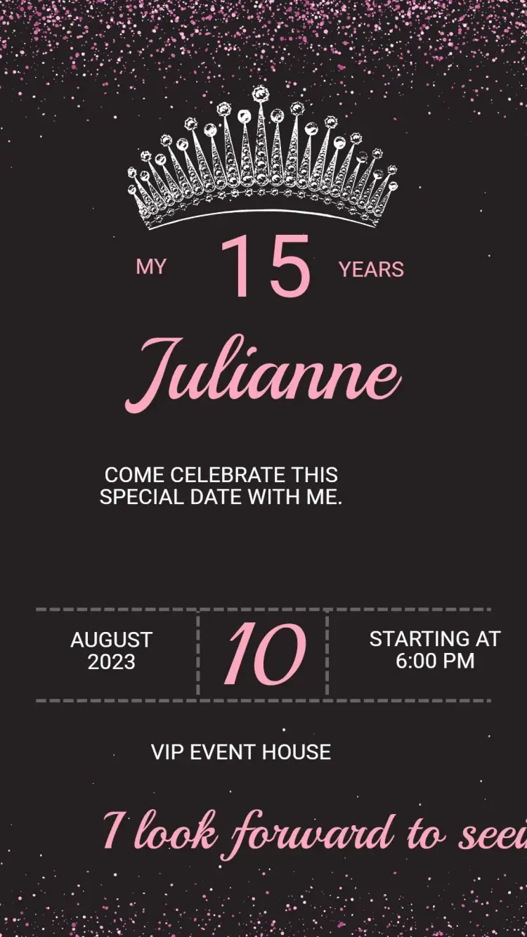 Elegant 15th Birthday Invitation