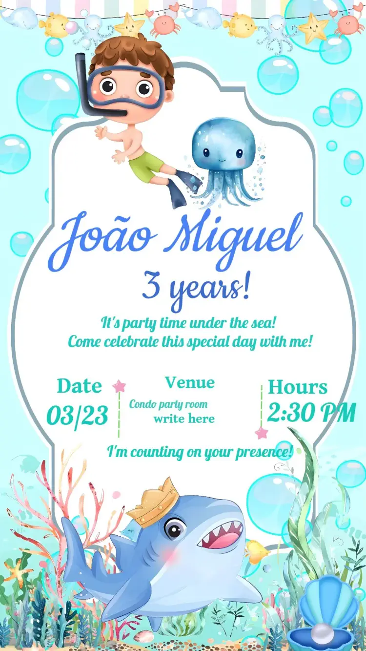 Under the Sea Octopus invitation
