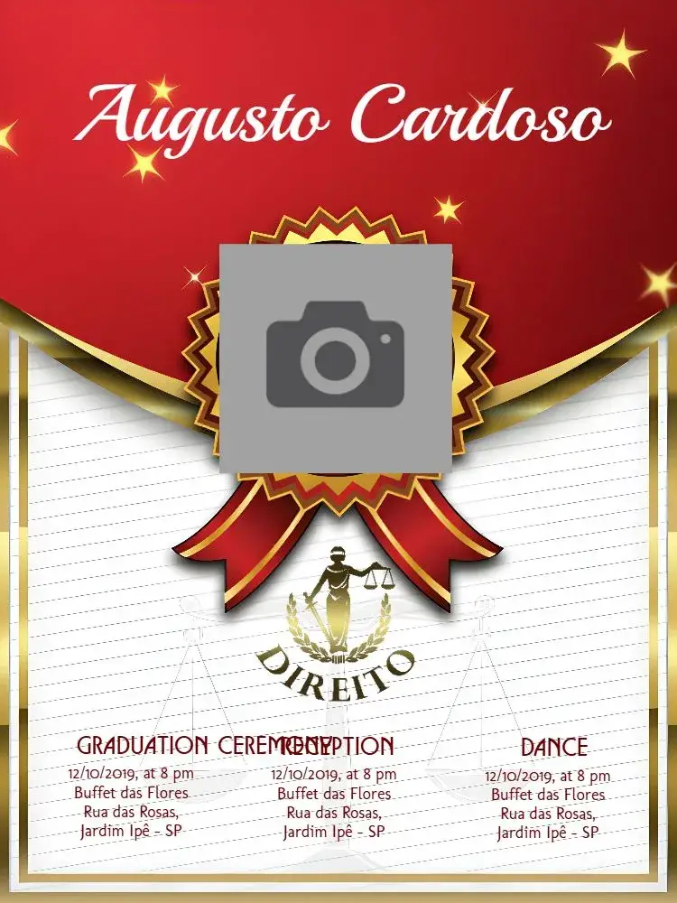 Law Graduation With Photo Ceremony invitation