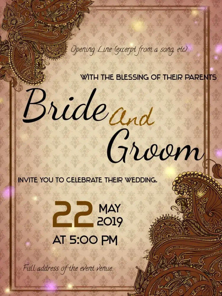 Invitation Tribal Arabesque Wedding – Wedding theme tribal, arabesque, brown, white, rustic
