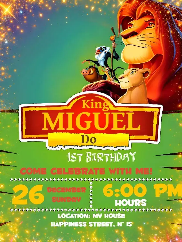 Brown Lion King invitation