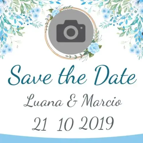 Invite Save The Date Blue Turquoise Floral Feminine editable and customizable