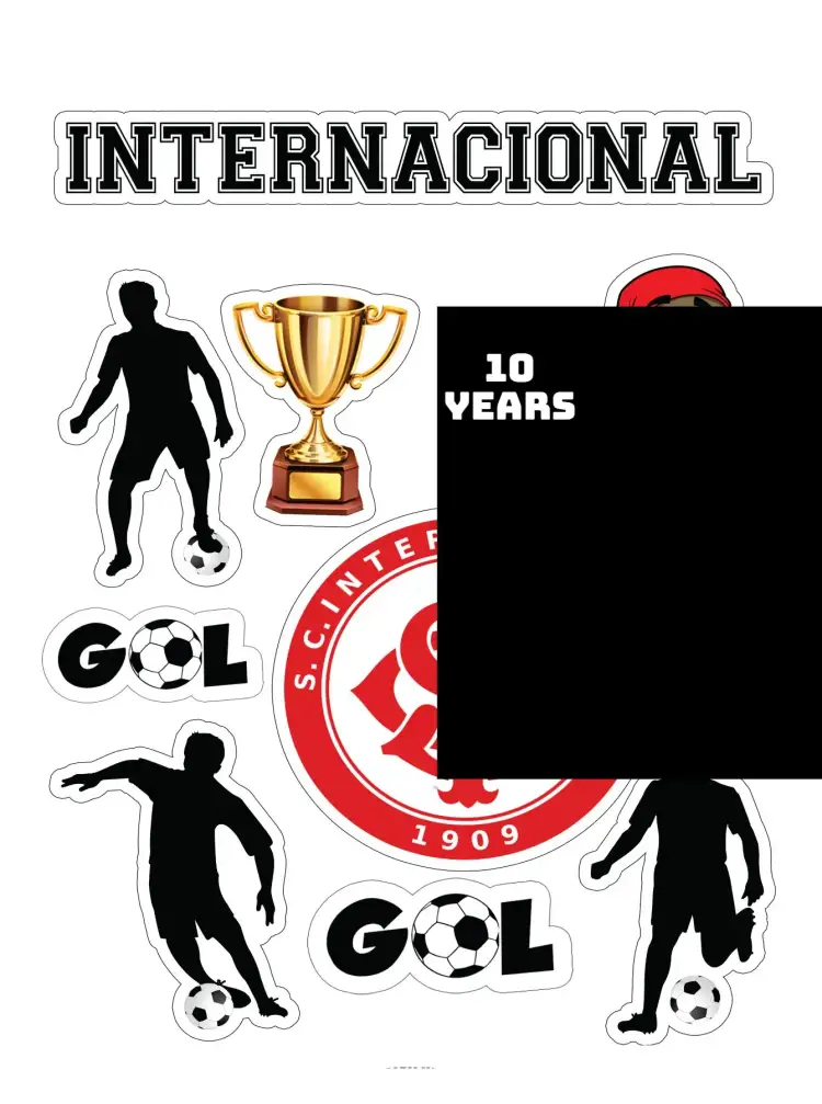 Invitation International – Cake topper theme soccer, colorful, modern, sporty, vibrant