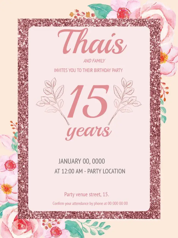 Delicate Debutante 15th Birthday invitation