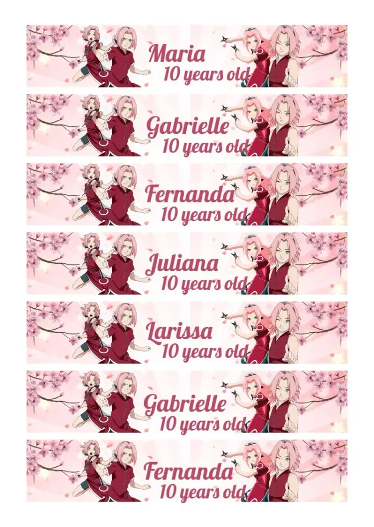 Label For 200ml Bottle Sakura Design invitation