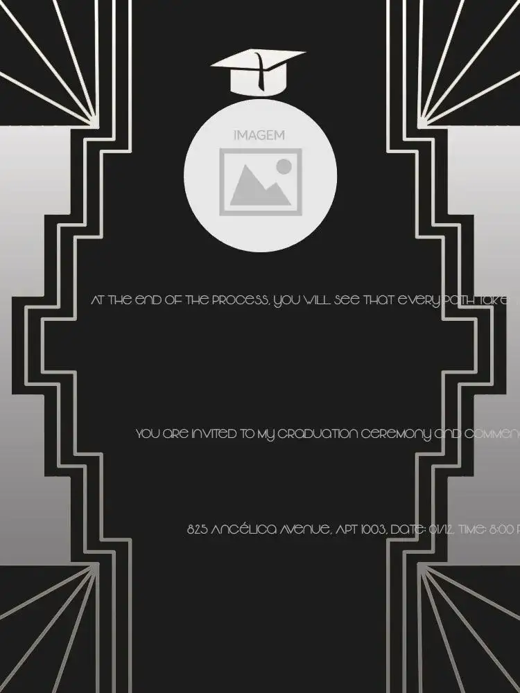 Invitation Online Graduation – Graduation theme elegant, modern, geometric, sophisticated, minimalist, dark