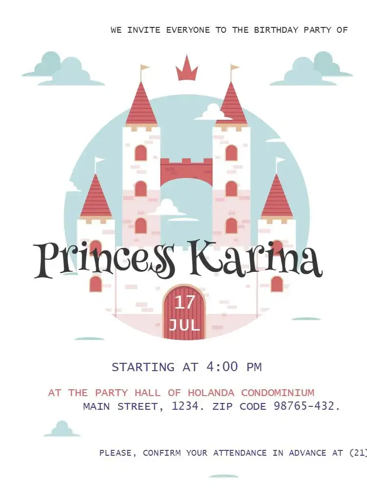 Simple Ludic Castle invitation