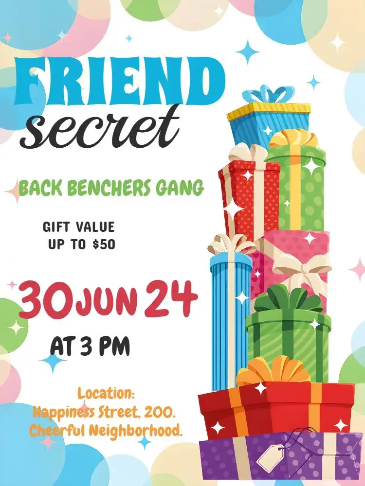 For Family Secret Friend invitation