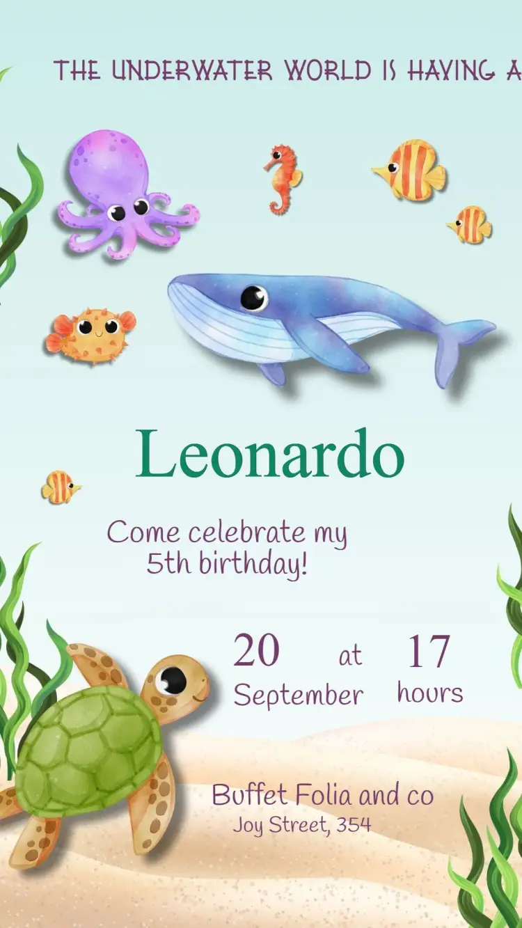 Under the Sea Boy invitation
